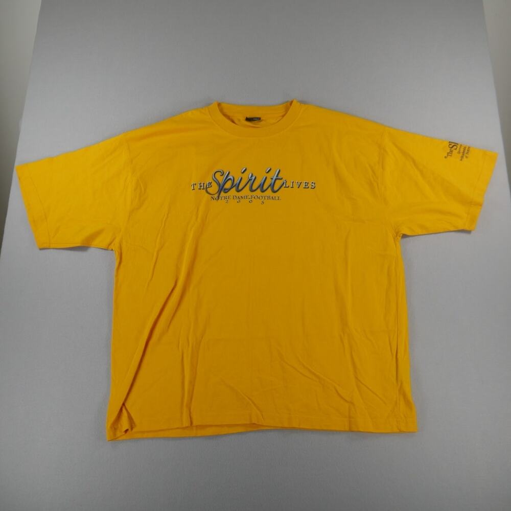 Vintage Y2K Pro Edge Notre Dame Football Yellow Graphic Mens‎ Size XXL College